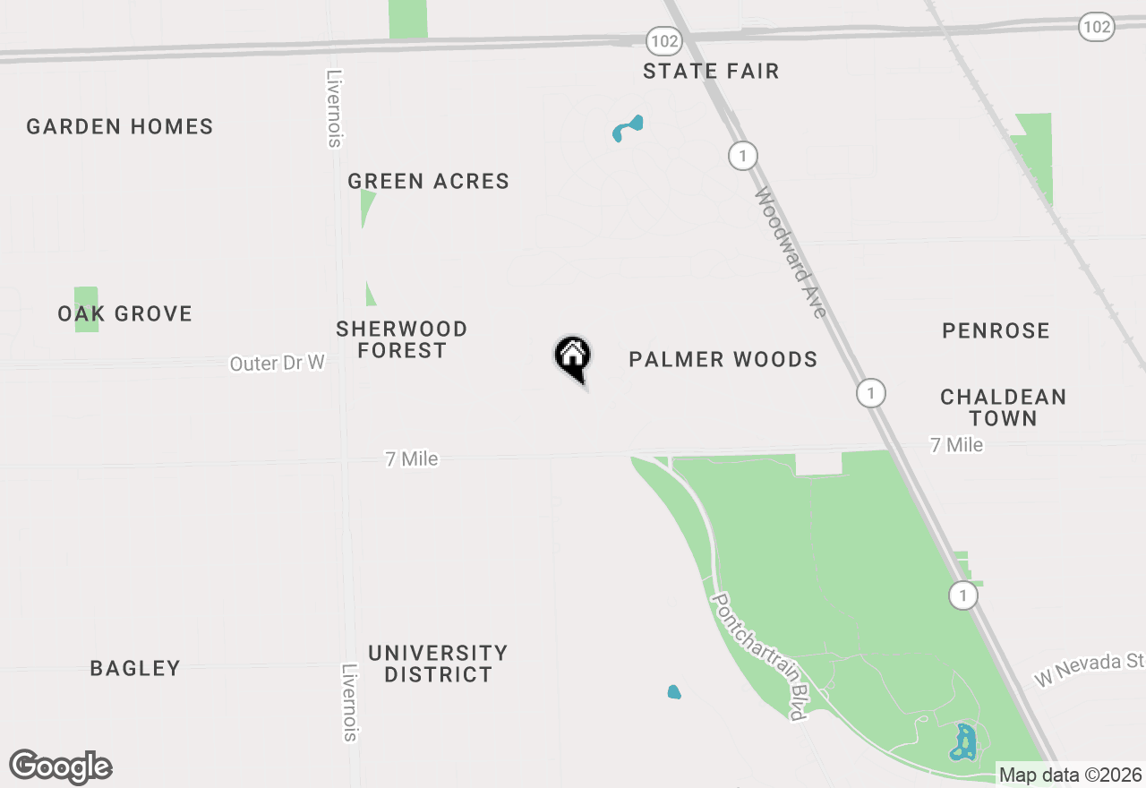 Map of 19262 Strathcona Drive, Detroit, MI 48203