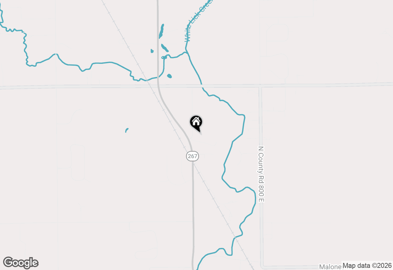Map of 9655 N County Road 750 E, Brownsburg, IN 46112
