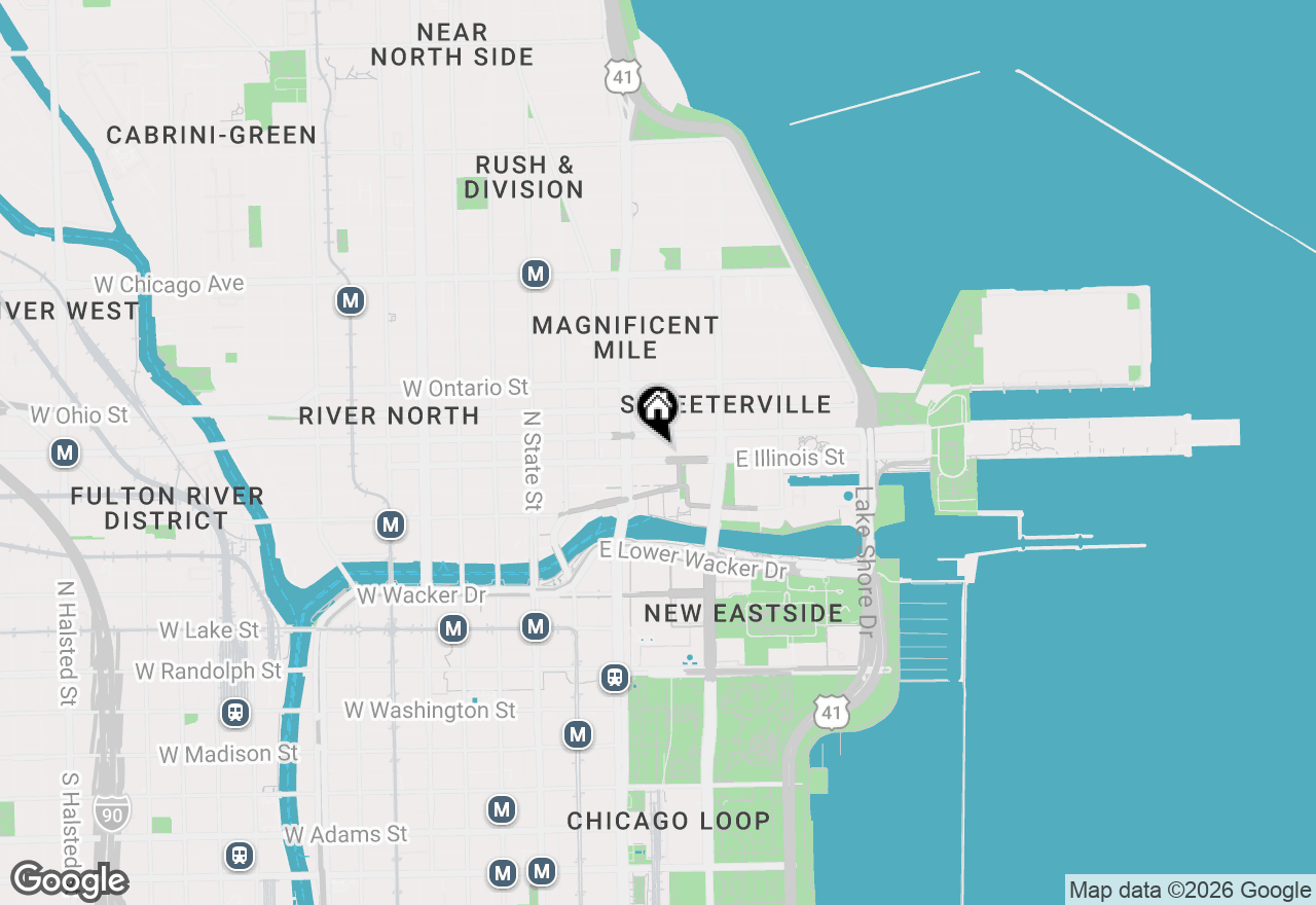 Map of 160 E Illinois Street #1605, Chicago, IL 60611