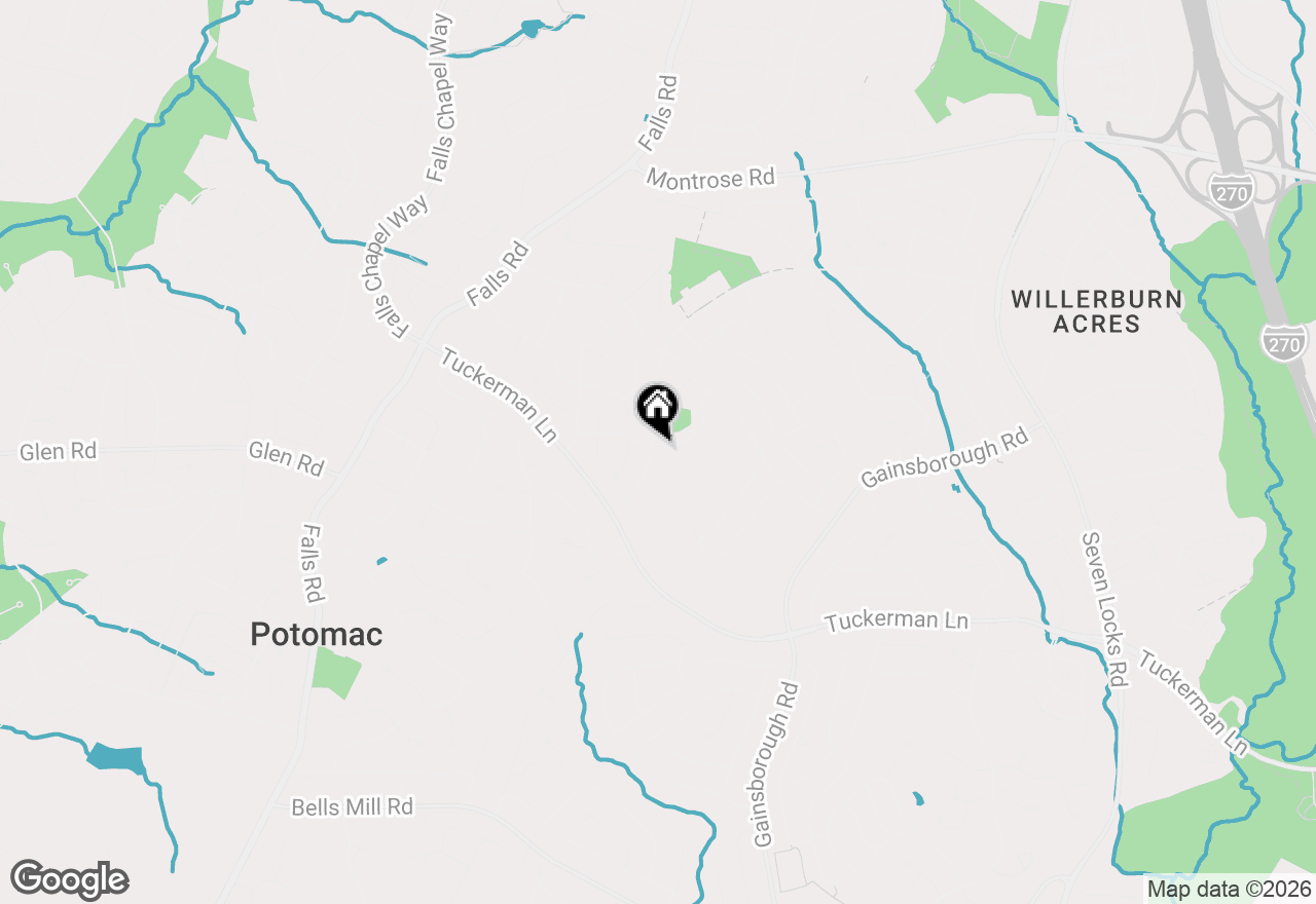 Map of 8626 Bunnell Drive, Potomac, MD 20854