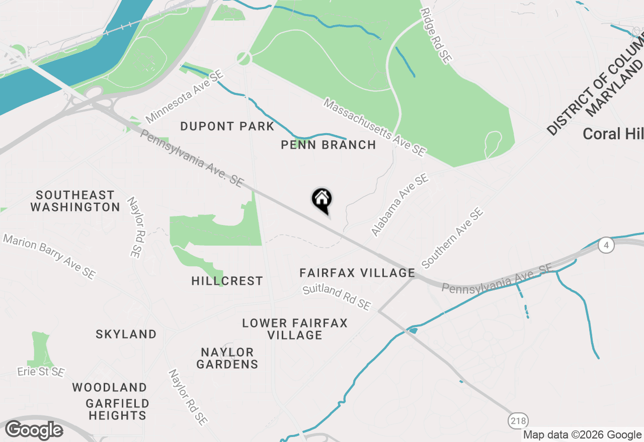 Map of 3422 Pennsylvania Avenue Se, Washington, DC 20020
