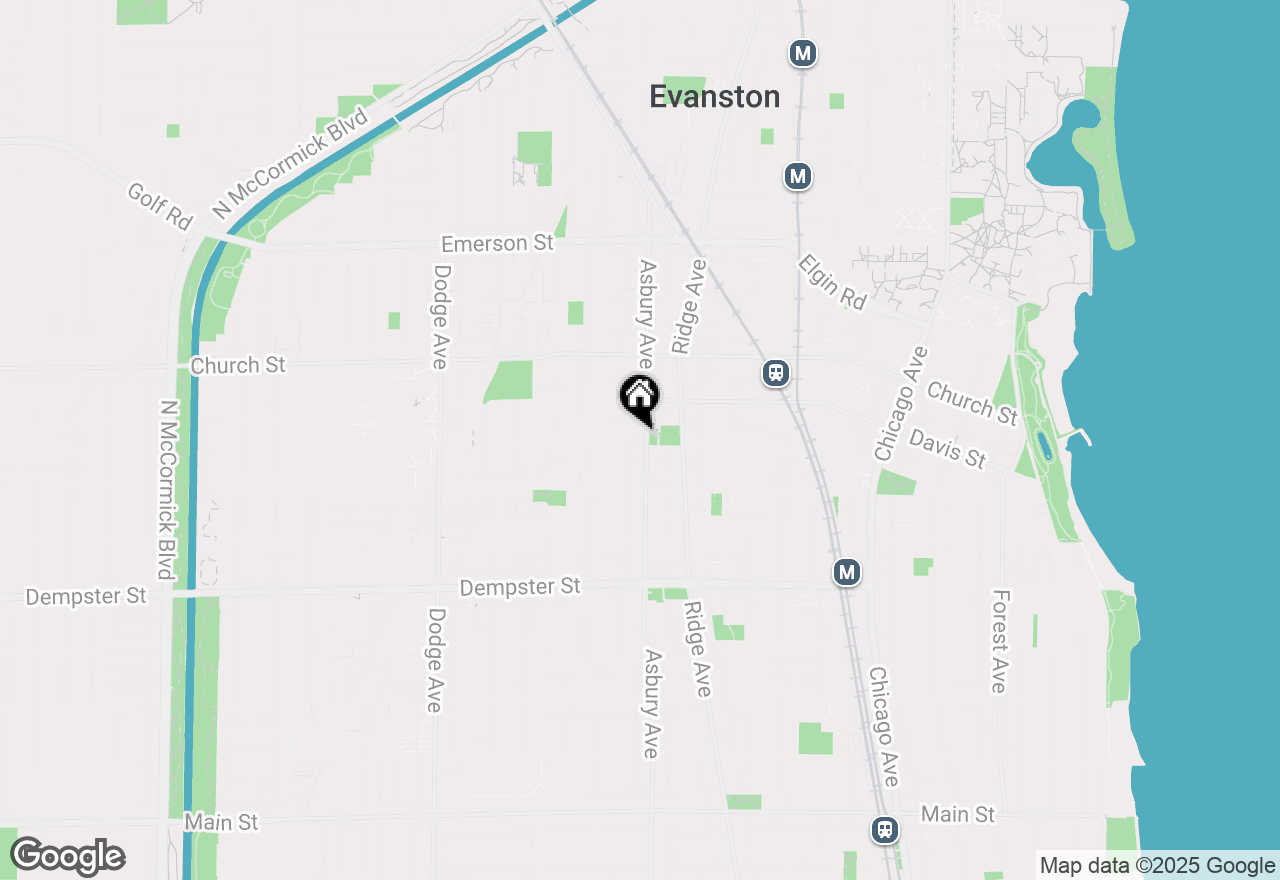 Map of 1550 Asbury Avenue, Evanston, IL 60201