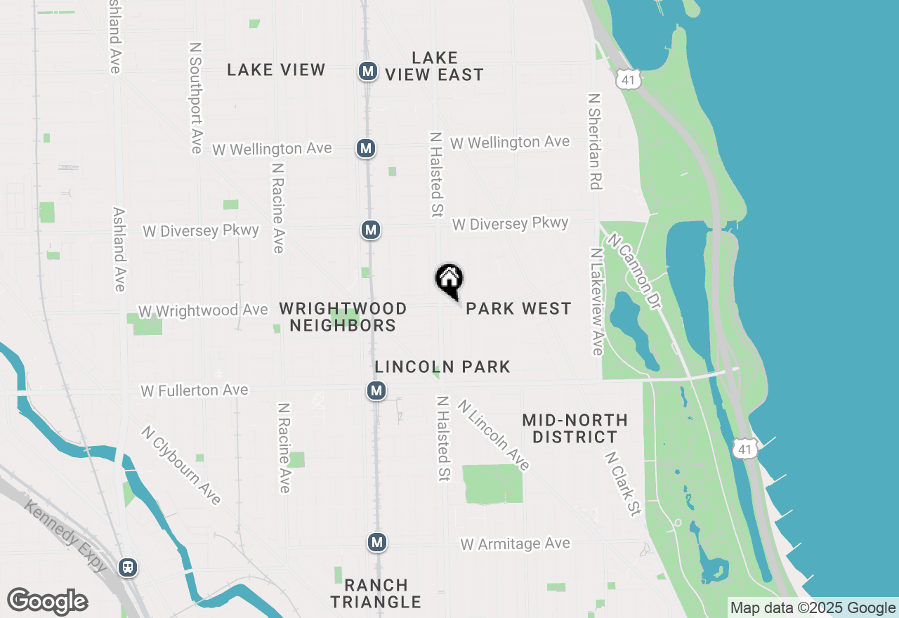 Map of 747 W Wrightwood Avenue #E, Chicago, IL 60614