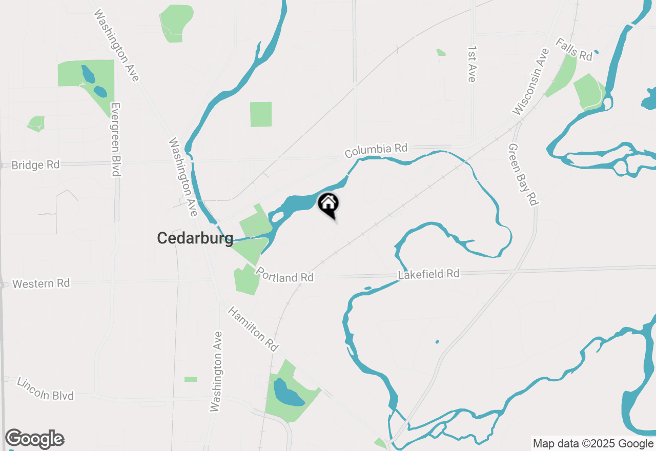 Map of W53N585 Highland Dr, Cedarburg, WI 53012