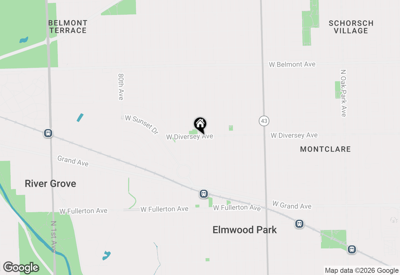 Map of 2746 N 75th Court #3, Elmwood Park, IL 60707
