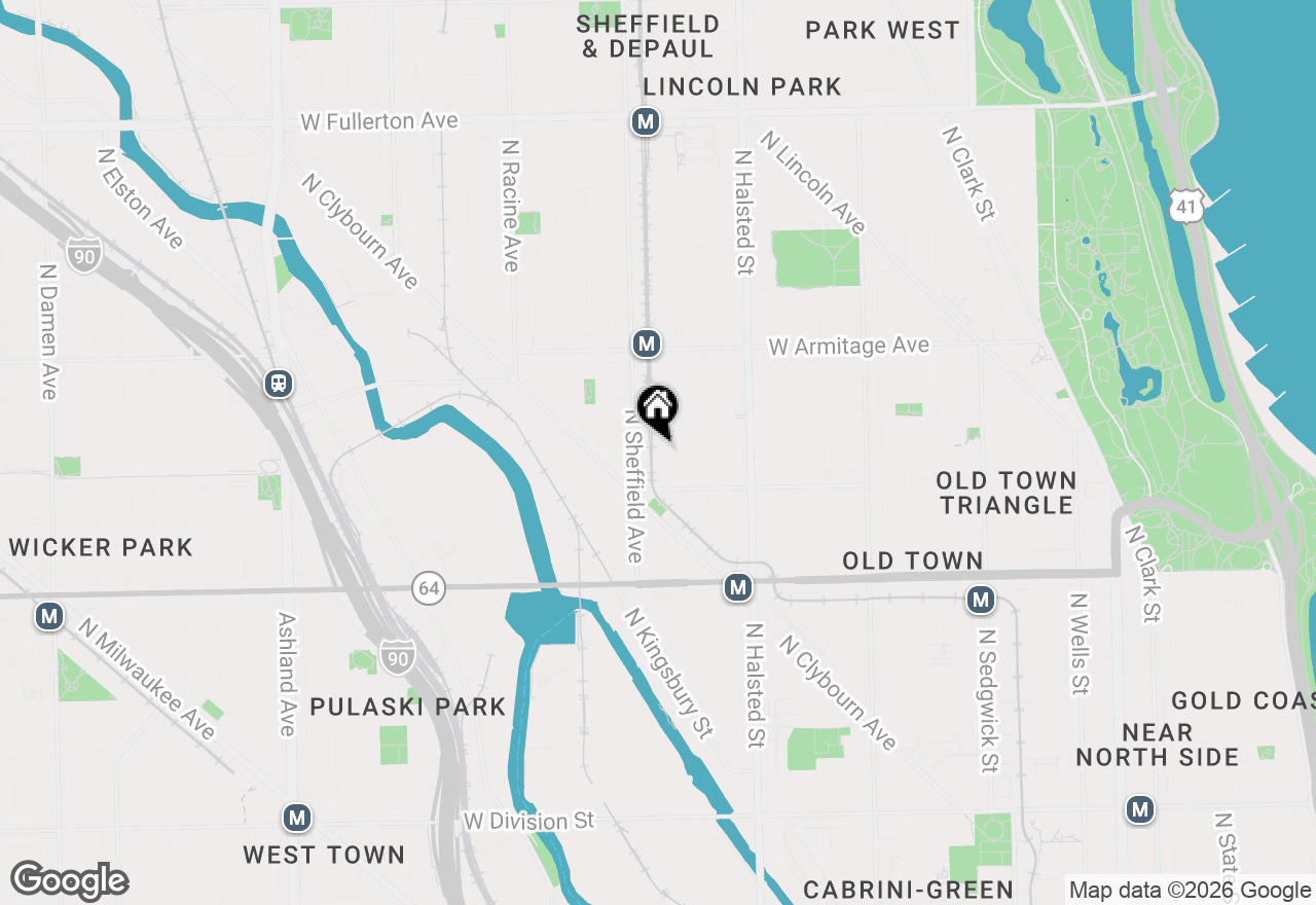 Map of 1840 N Bissell Street #G, Chicago, IL 60614