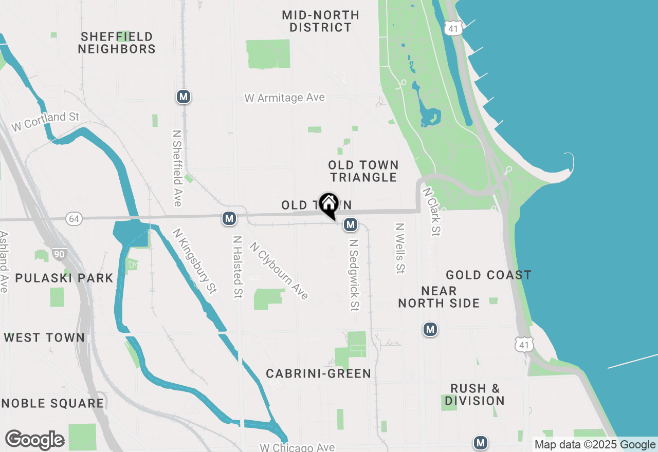 Map of 1533 N Cleveland Avenue #1S, Chicago, IL 60610
