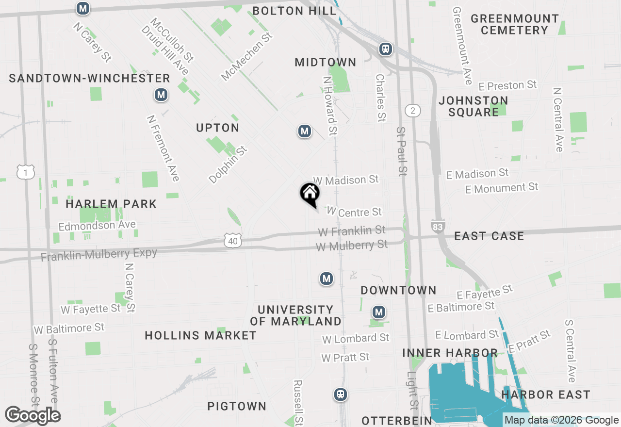 Map of 615 N Paca Street, Baltimore, MD 21201