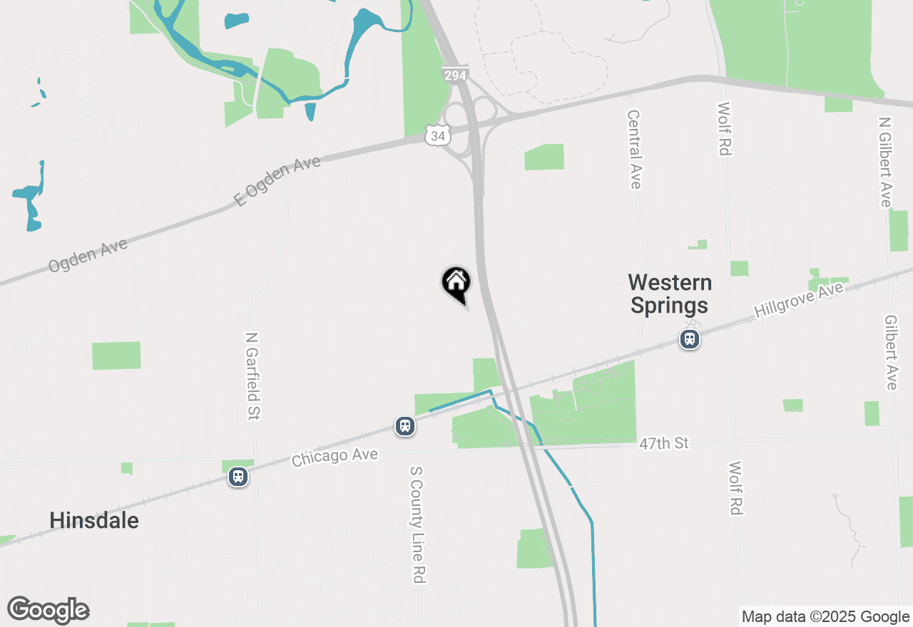 Map of 411 Justina Street, Hinsdale, IL 60521