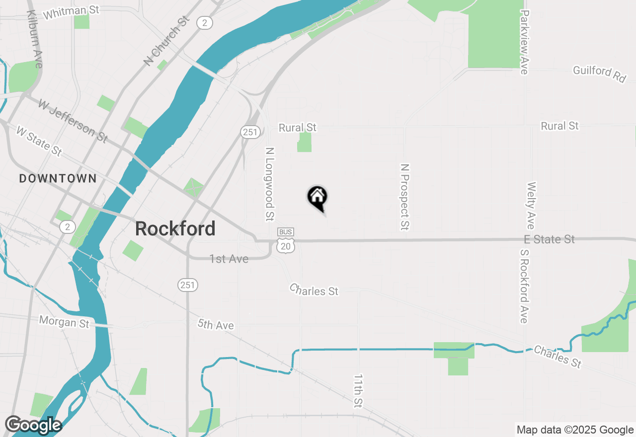 Map of 201 Adams Street, Rockford, IL 61107