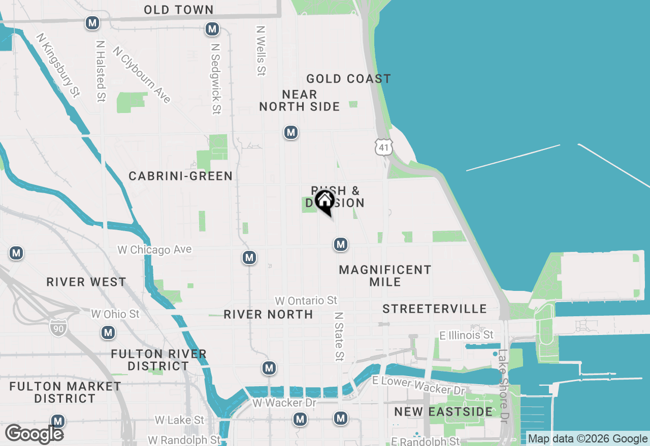 Map of 24 W Chestnut Street, Chicago, IL 60610