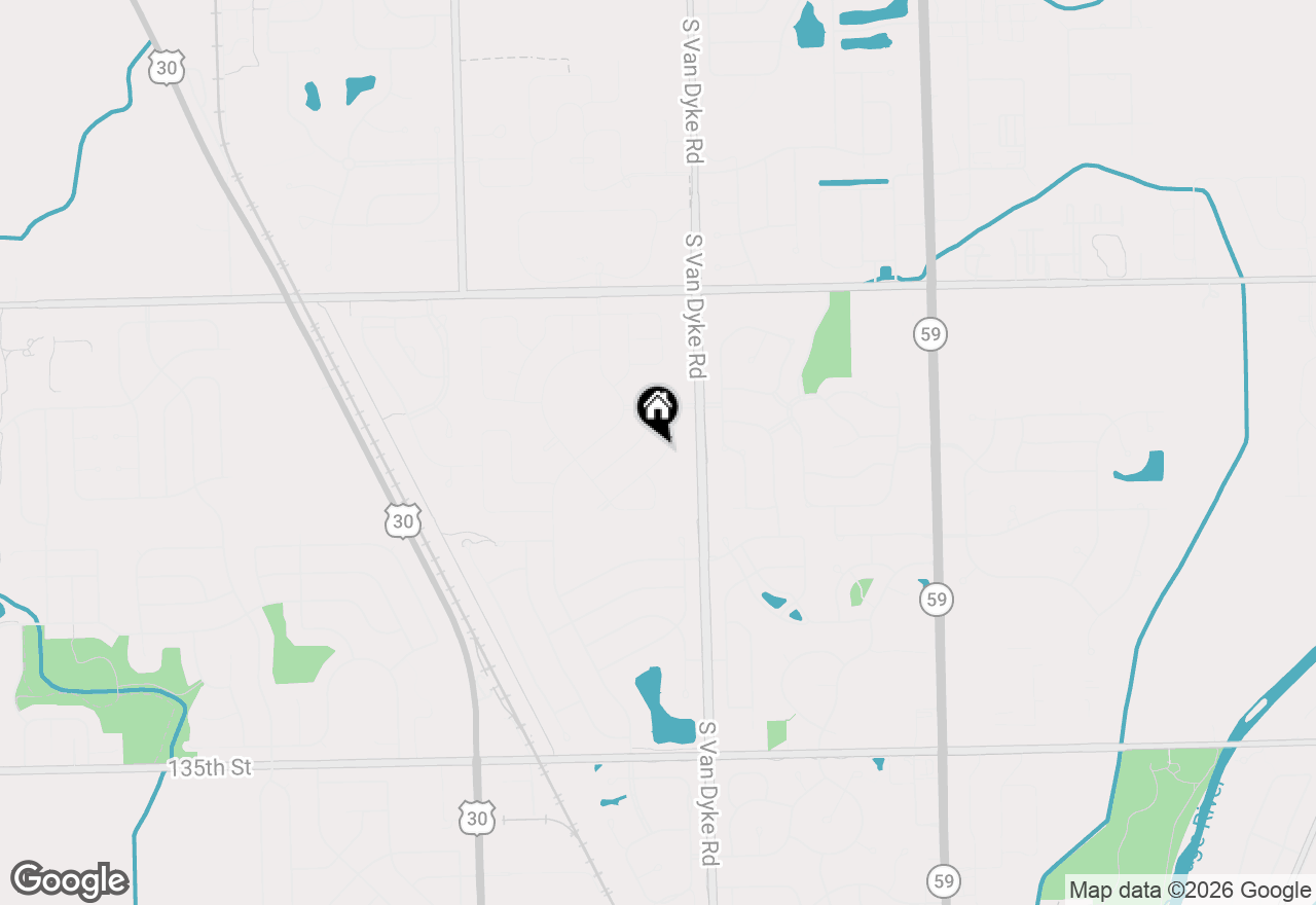 Map of 12940 S Twin Pines Lane, Plainfield, IL 60585