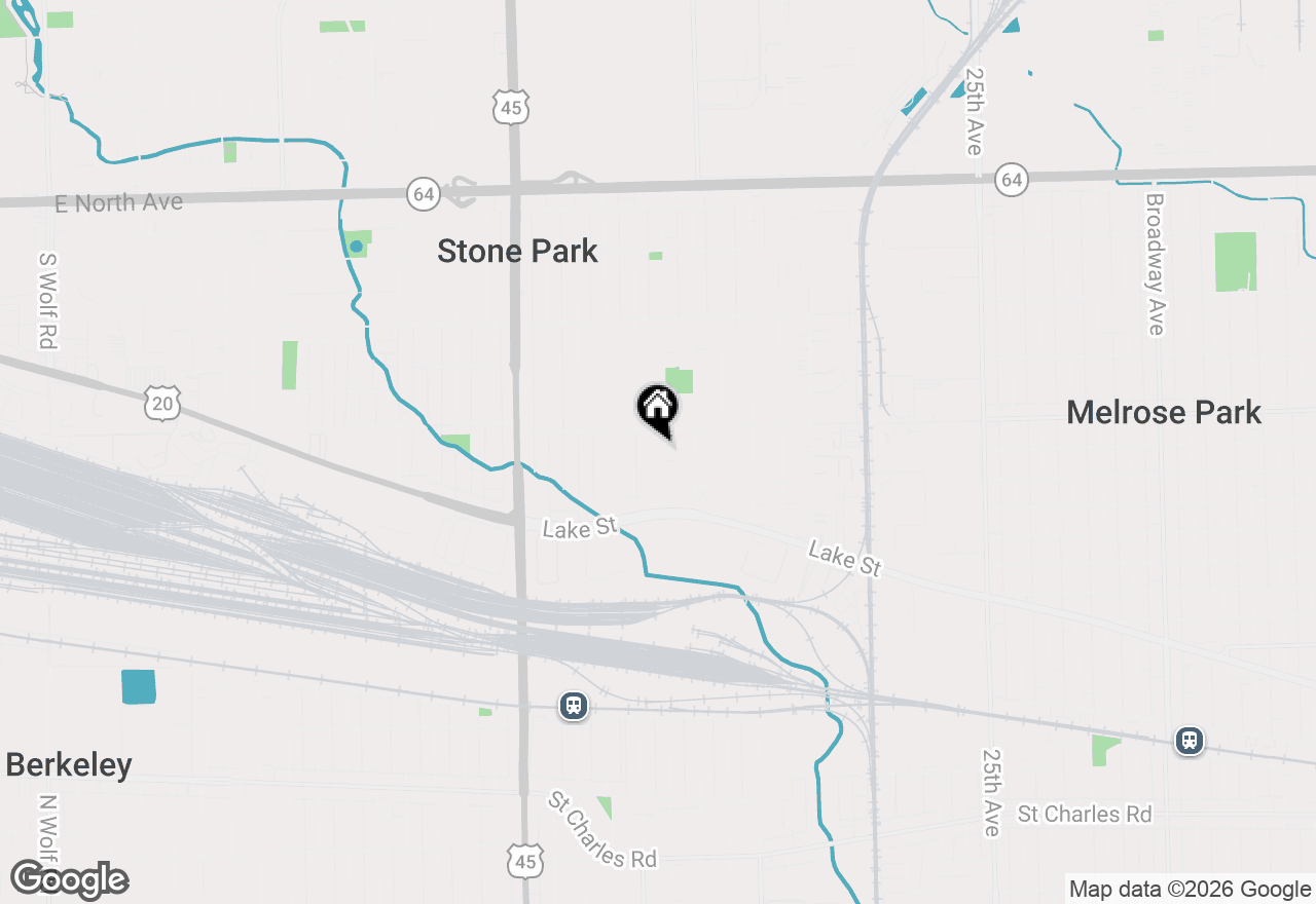 Map of 1404 N 36th Avenue, Melrose Park, IL 60160