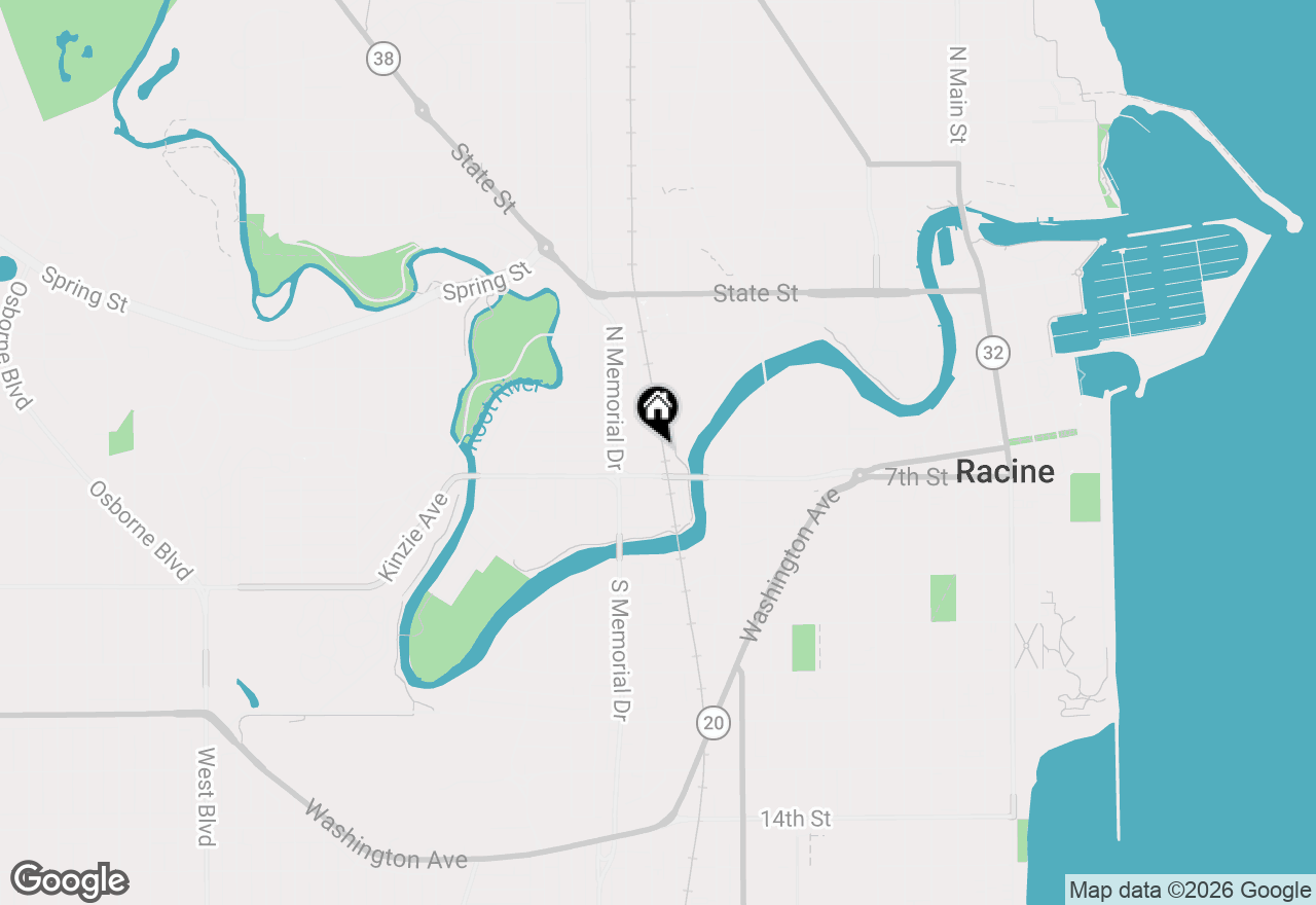 Map of 1319 Maple St, Racine, WI 53404