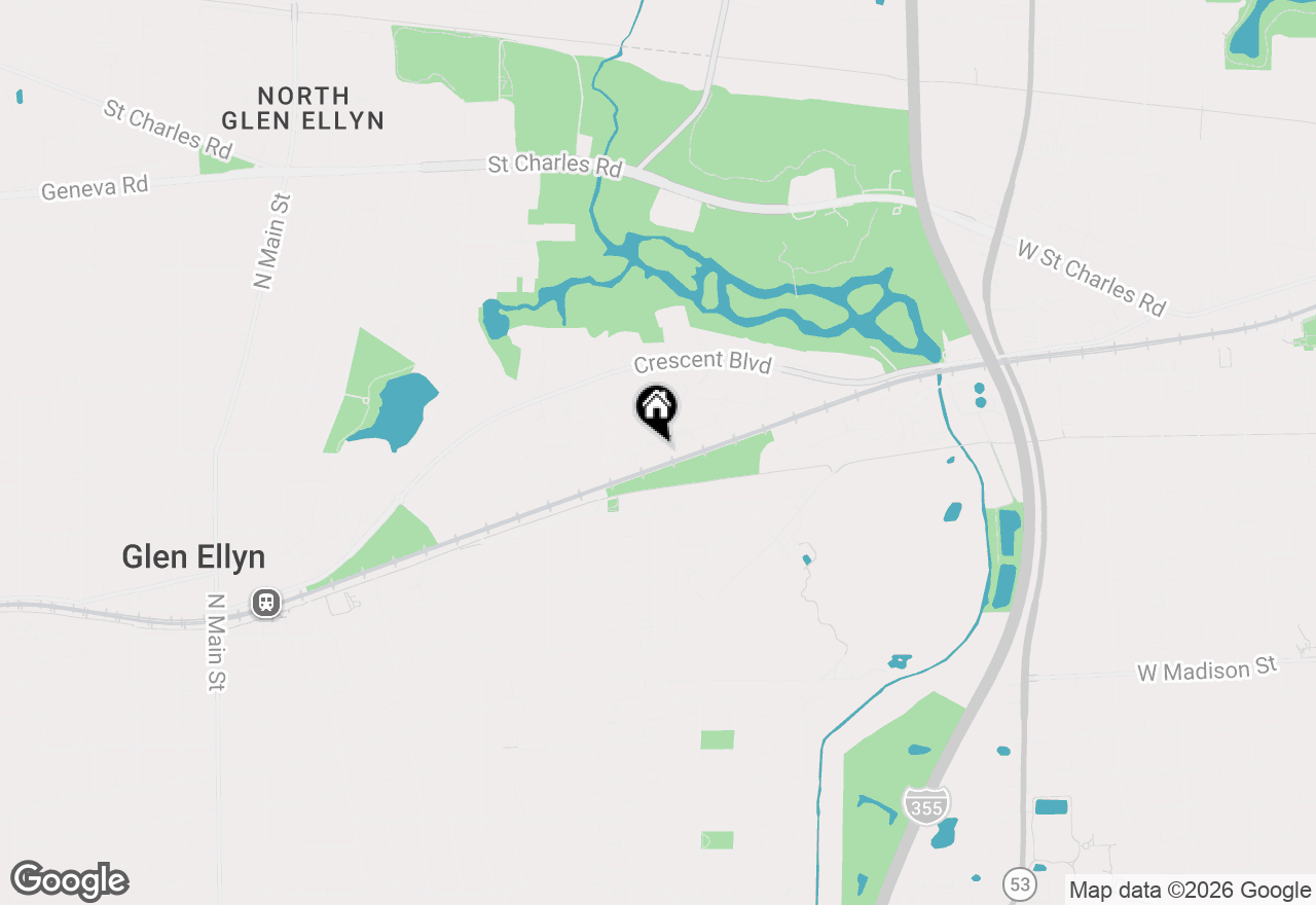 Map of 895 Ellynwood Drive, Glen Ellyn, IL 60137