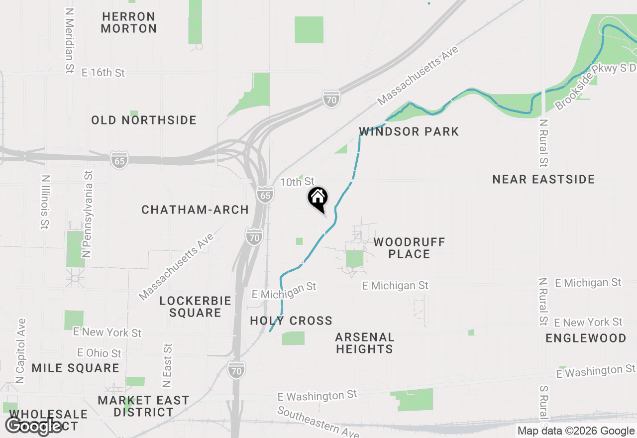 Map of 1311 E 9th Street, Indianapolis, IN 46202
