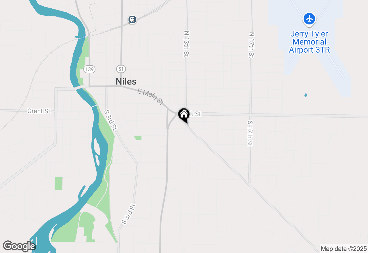 Map of 1256 E Main Street, Niles, MI 49120