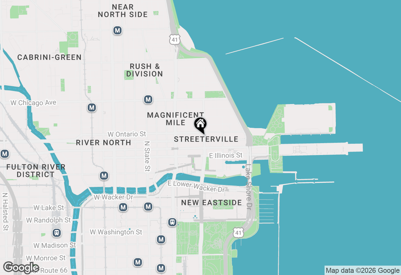 Map of 600 N Fairbanks Court #3607, Chicago, IL 60611