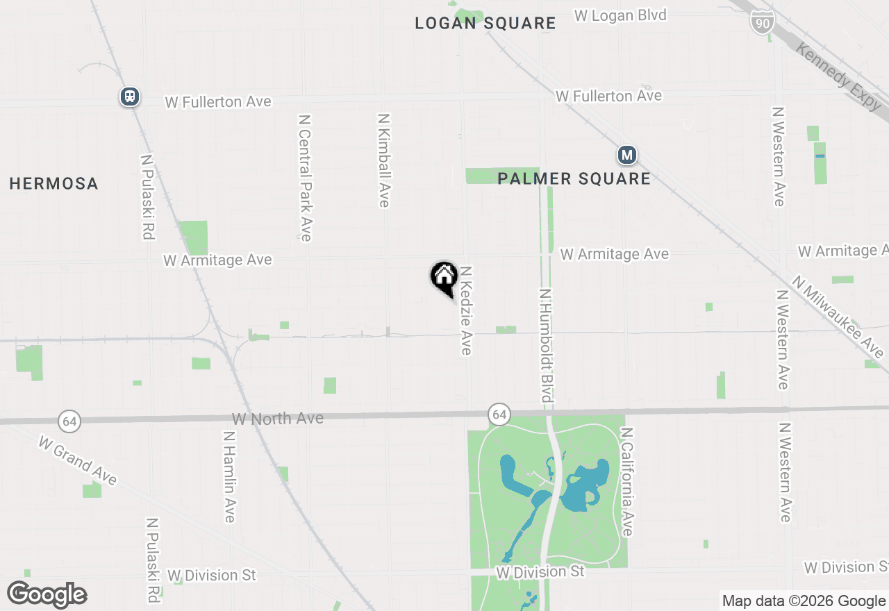 Map of 1845 N Sawyer Avenue, Chicago, IL 60647