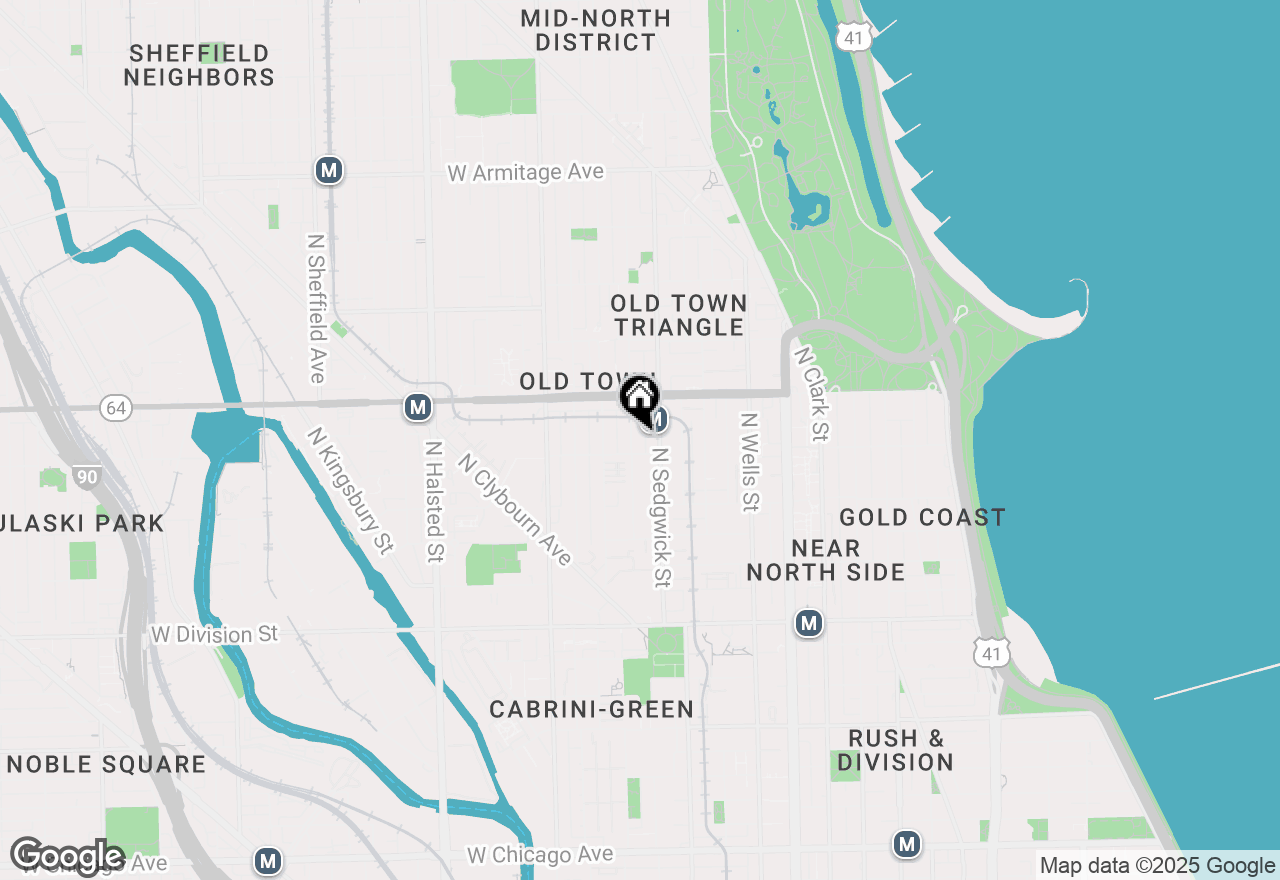 Map of 1511 N Hudson Avenue #1S, Chicago, IL 60610