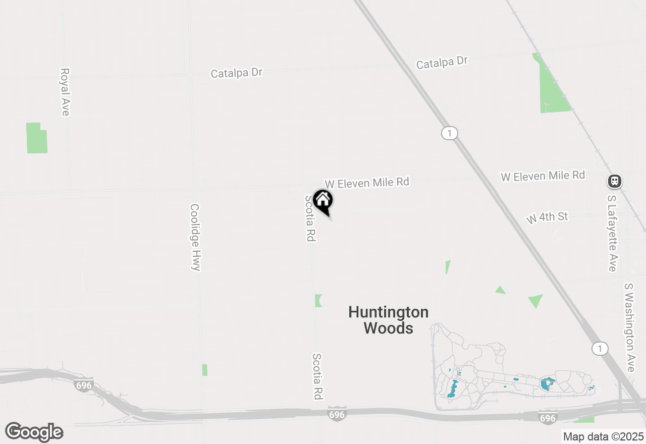 Map of 10814 Borgman Avenue, Huntington Woods, MI 48070