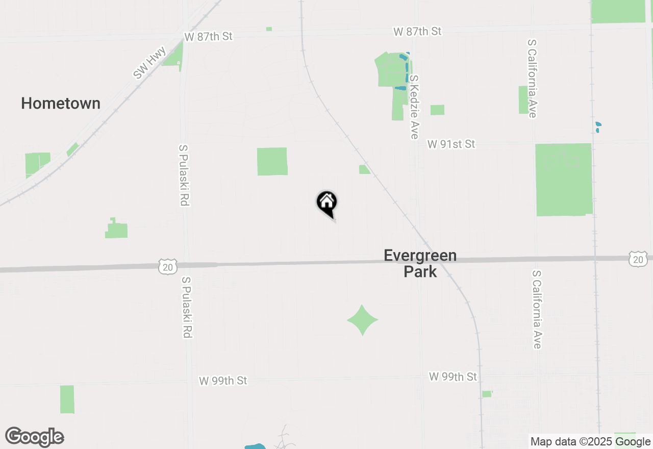 Map of 9334 S Saint Louis Avenue, Evergreen Park, IL 60805