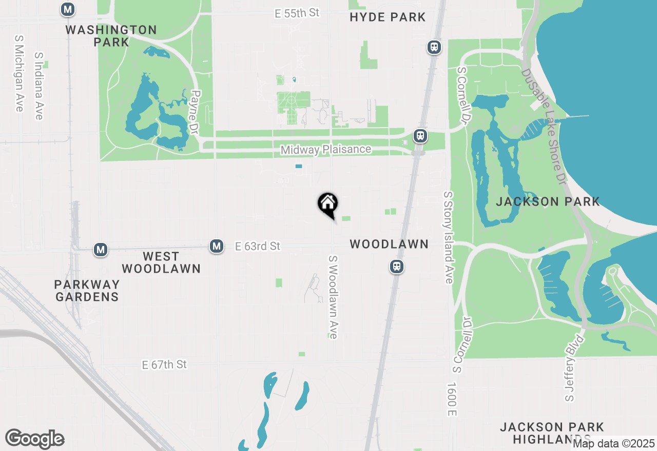 Map of 6216 S Woodlawn Avenue #F, Chicago, IL 60637