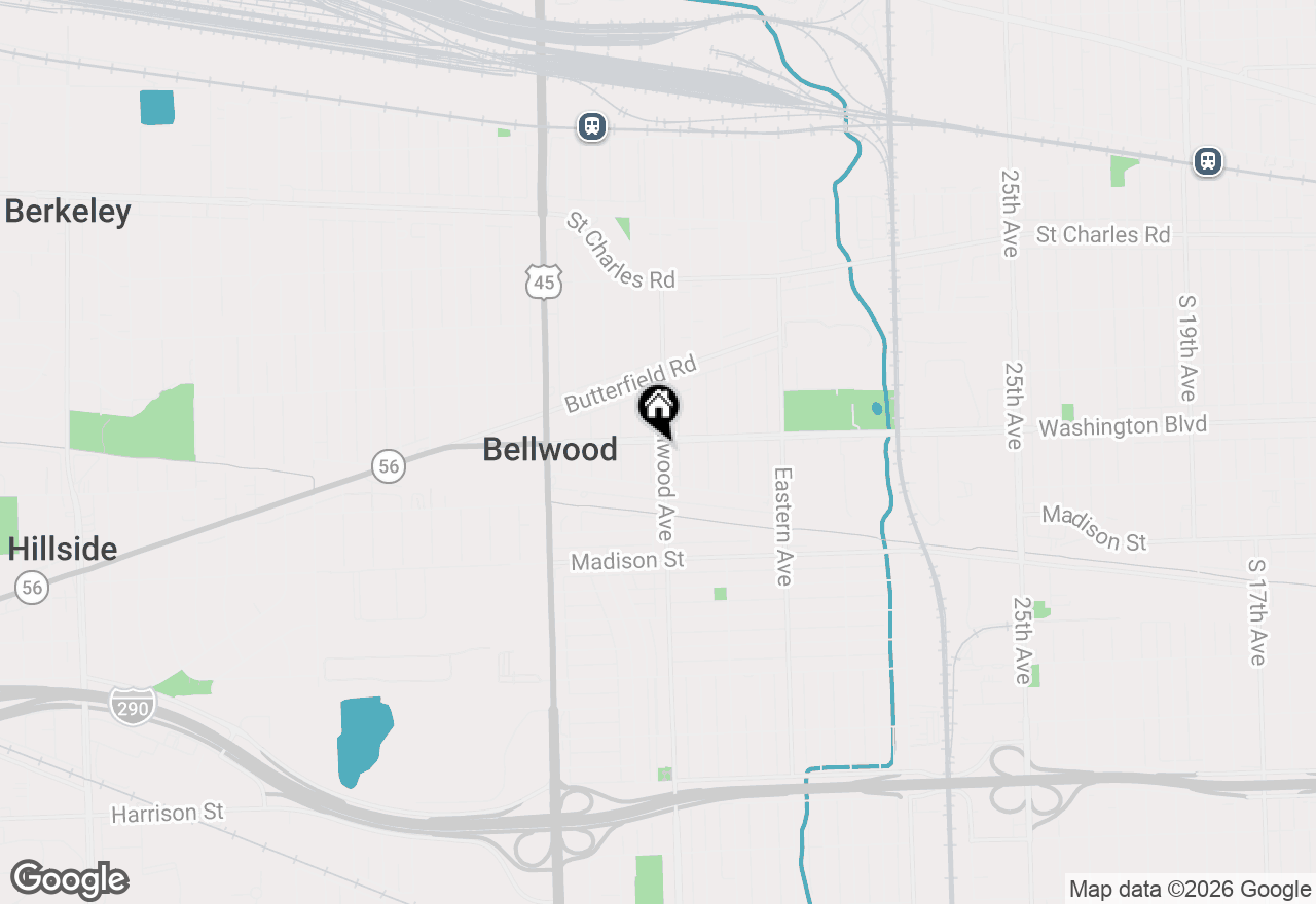 Map of 606 Bellwood Avenue, Bellwood, IL 60104