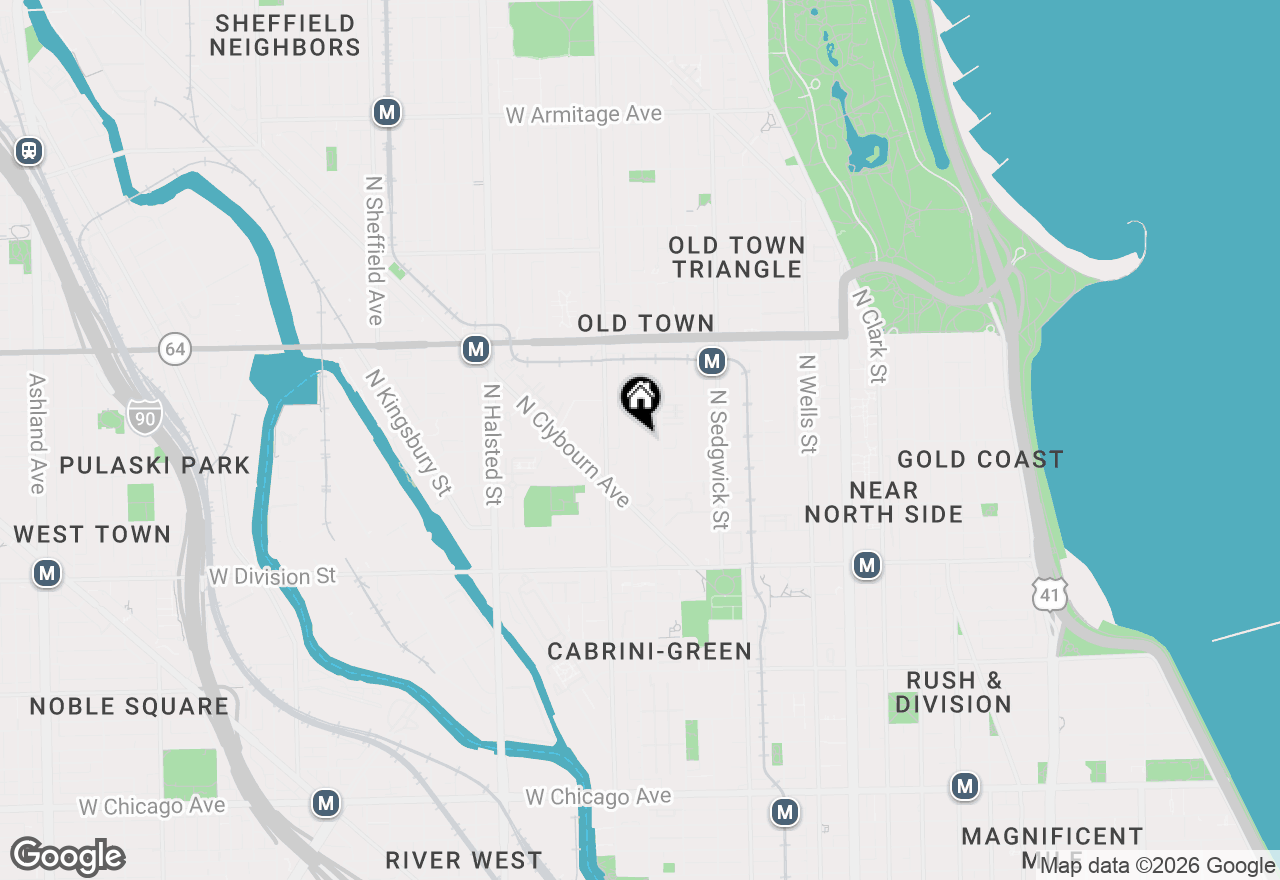 Map of 1407 N Mohawk Street #2, Chicago, IL 60610