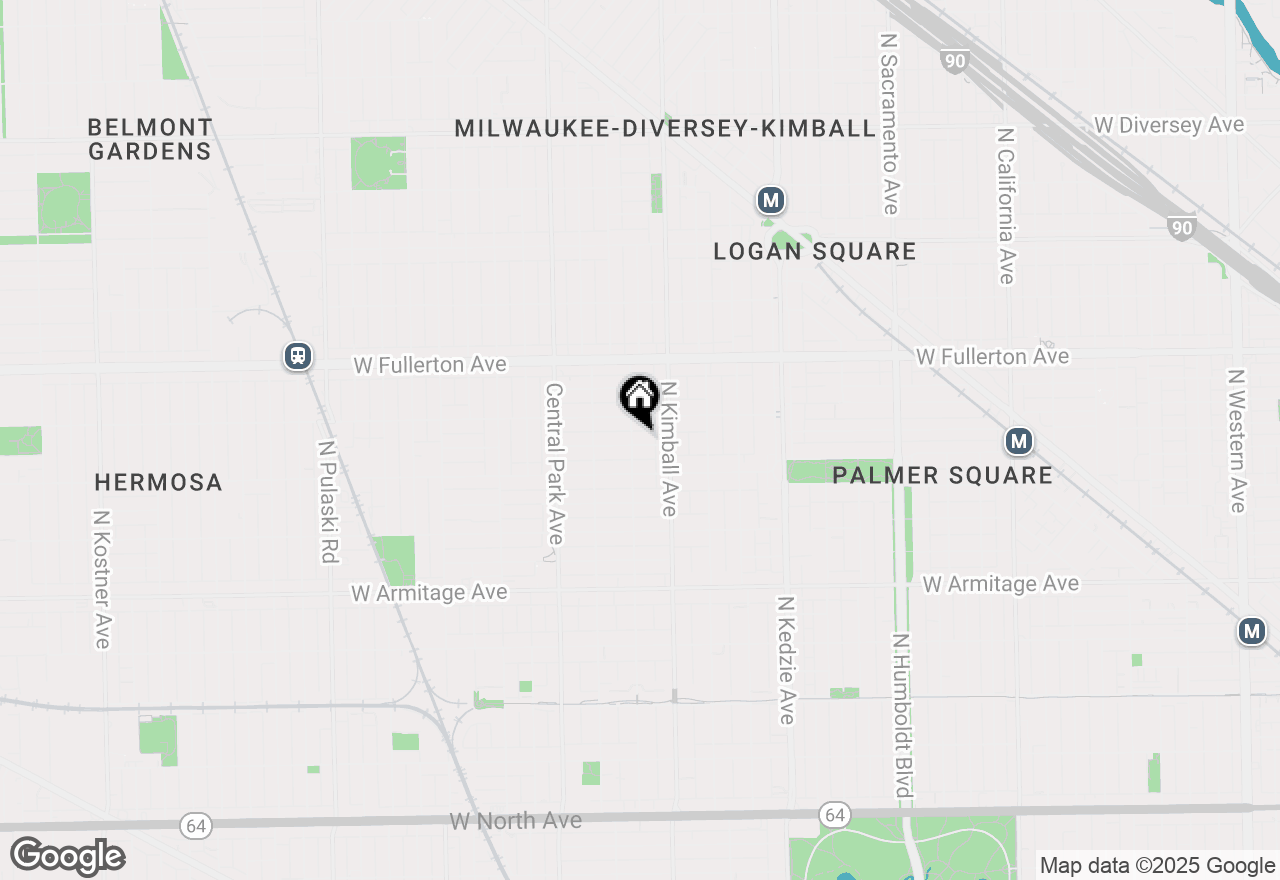 Map of 3430 W Lyndale Street, Chicago, IL 60647