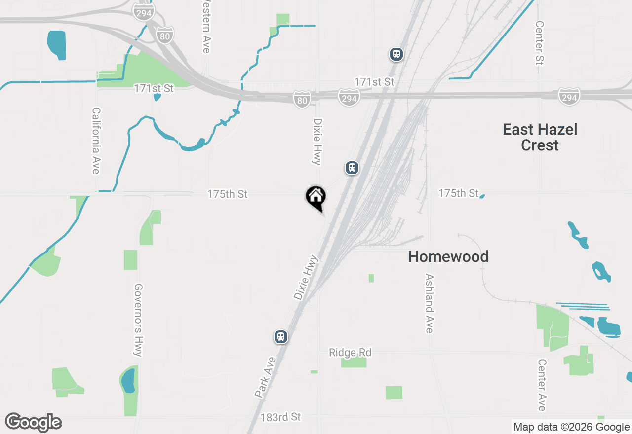 Map of 17557 Sycamore Drive, Homewood, IL 60430