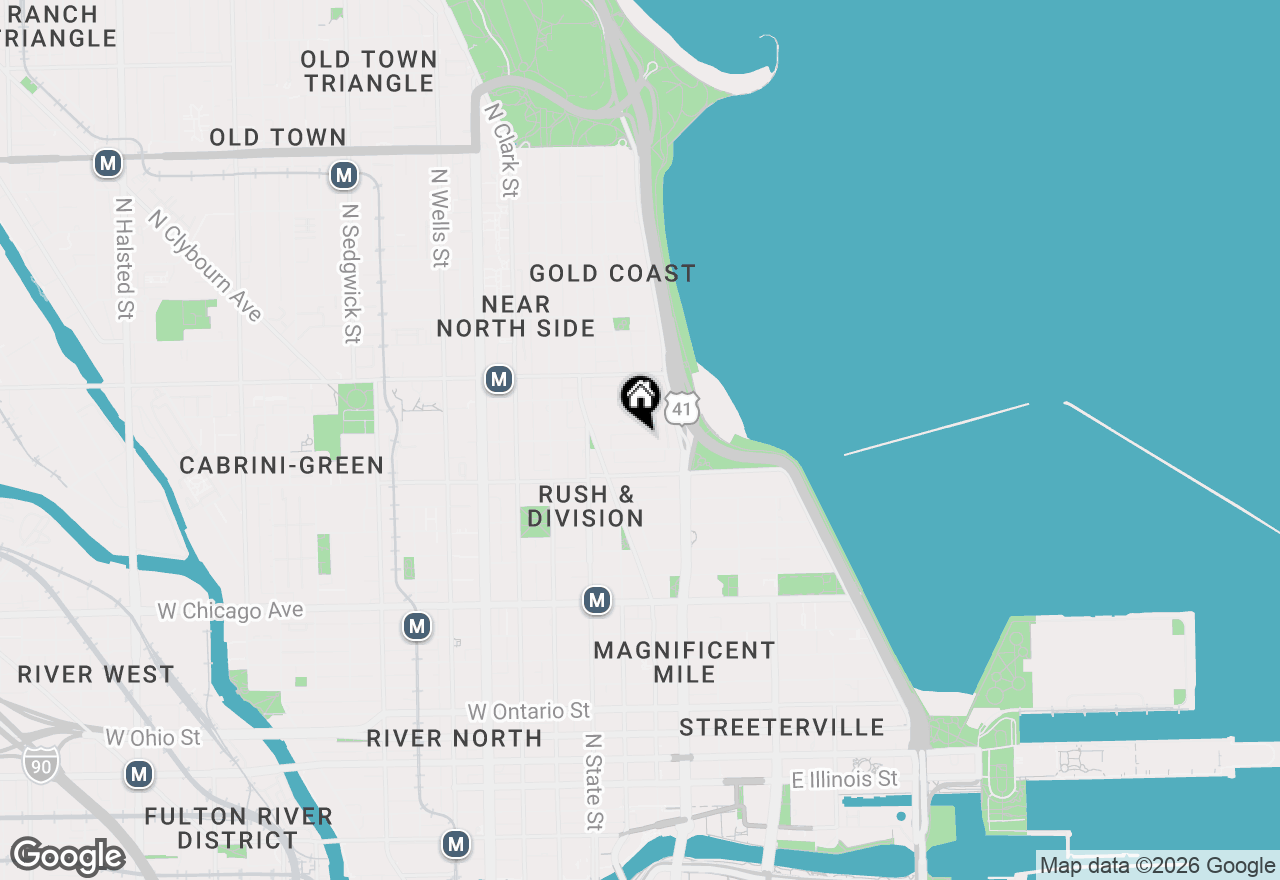 Map of 60 E Bellevue #2E, Chicago, IL 60611