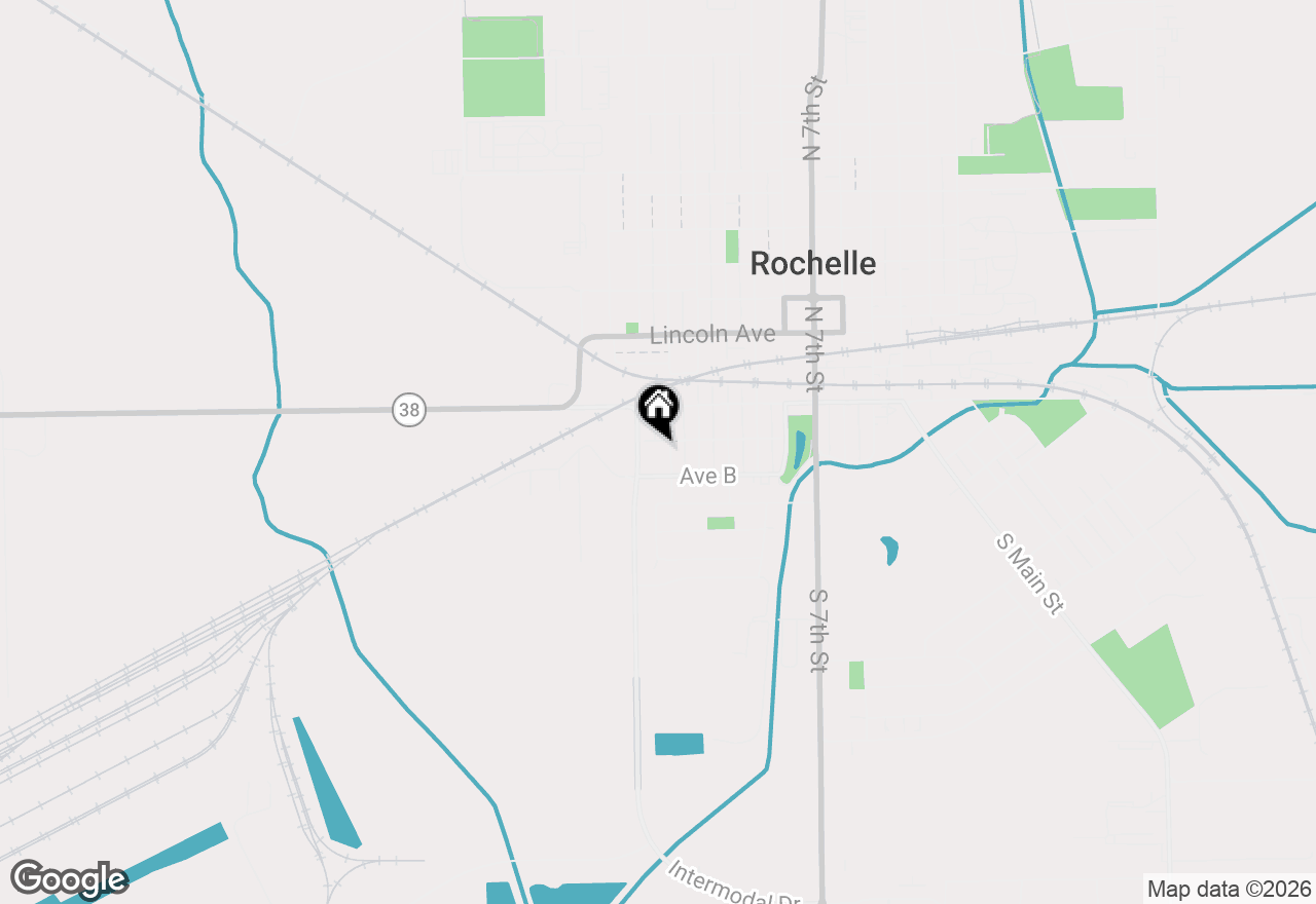 Map of 206 S 12th Street, Rochelle, IL 61068