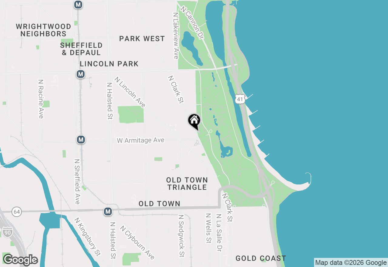 Map of 2020 N Lincoln Park West #16B, Chicago, IL 60614