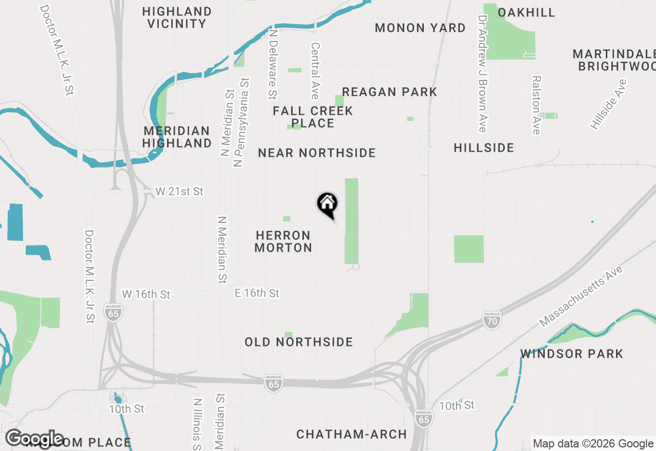 Map of 1922 Ruckle Street, Indianapolis, IN 46202