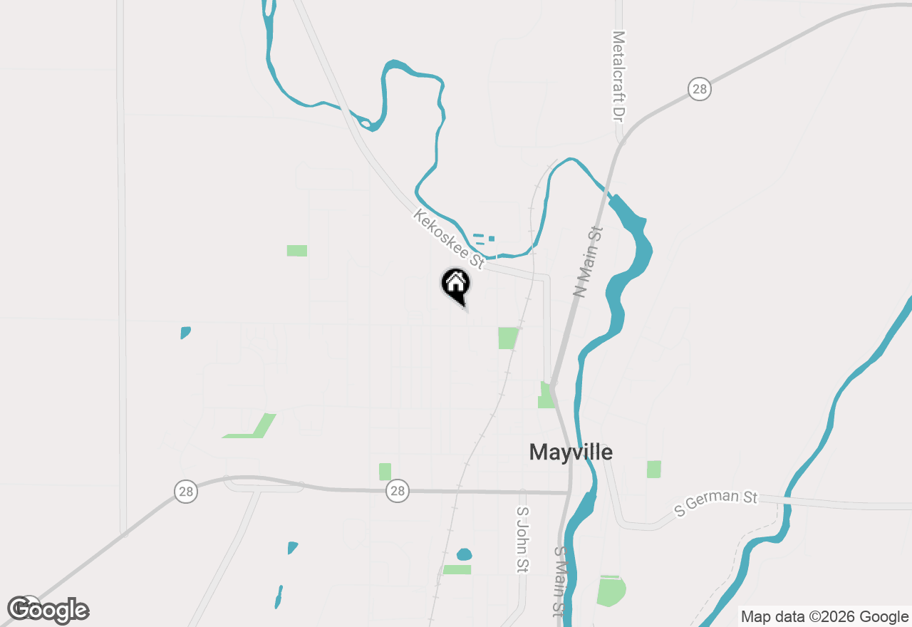 Map of 414 Grove St, Mayville, WI 53050