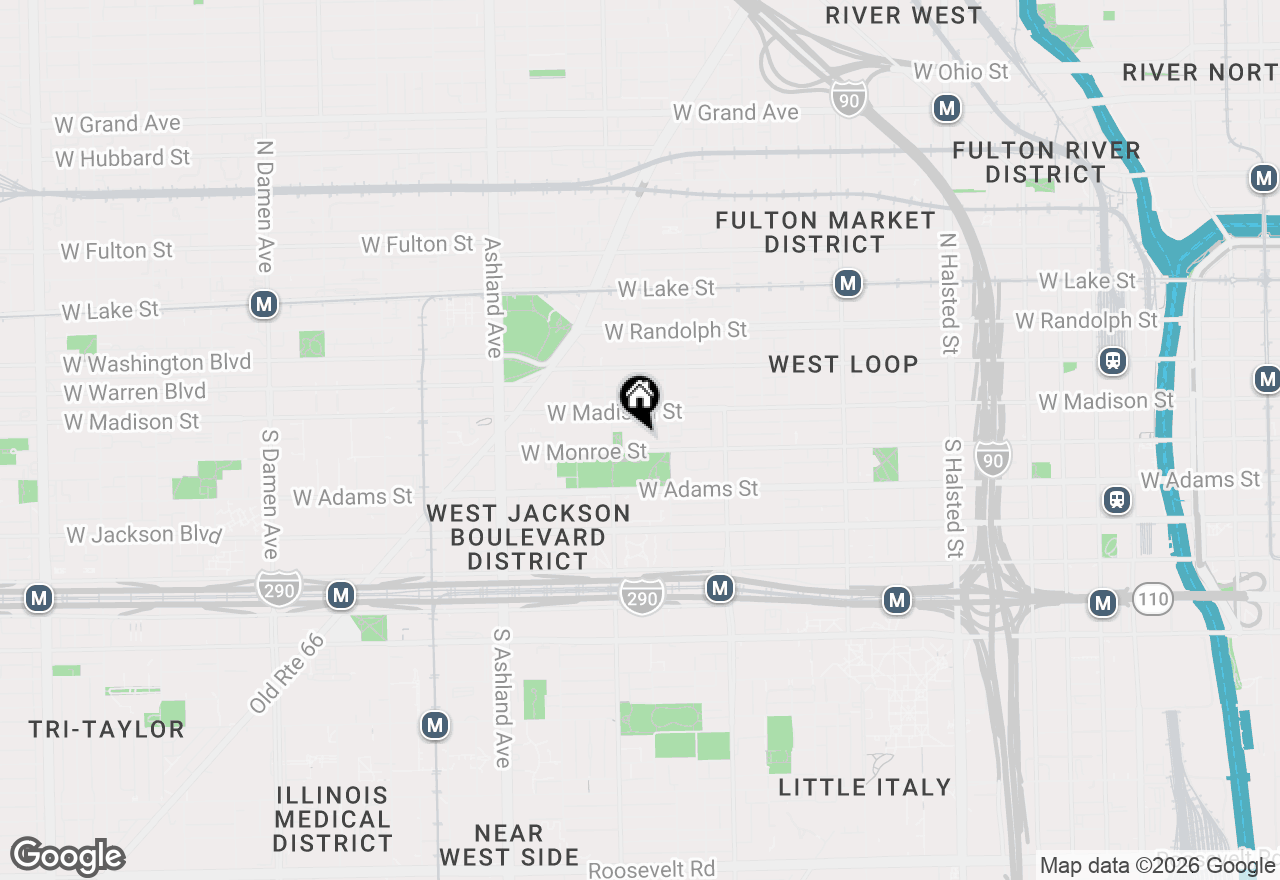 Map of 1330 W Monroe Street #216, Chicago, IL 60607