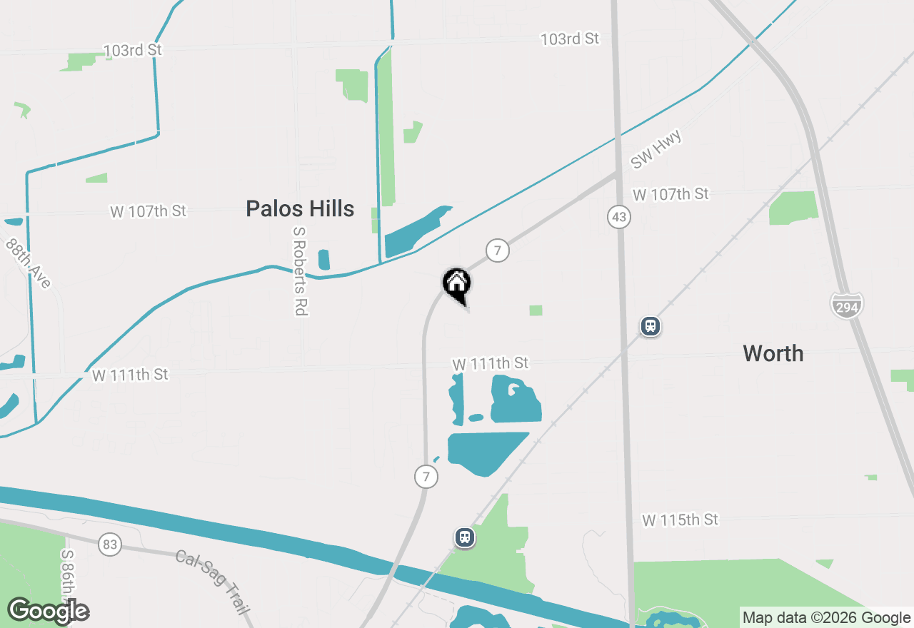 Map of 10956 S 76th Avenue, Palos Hills, IL 60465