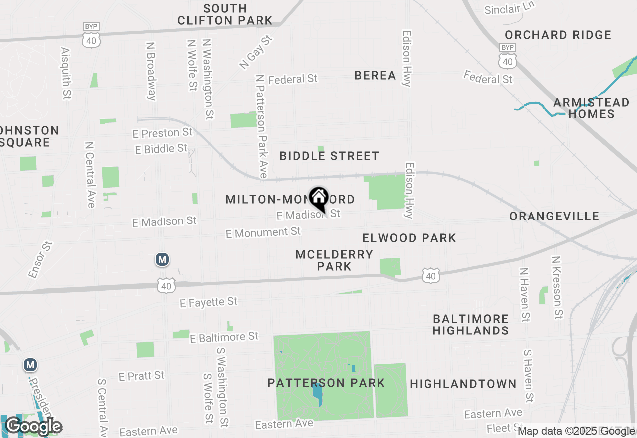 Map of 723 N Luzerne Avenue, Baltimore, MD 21205