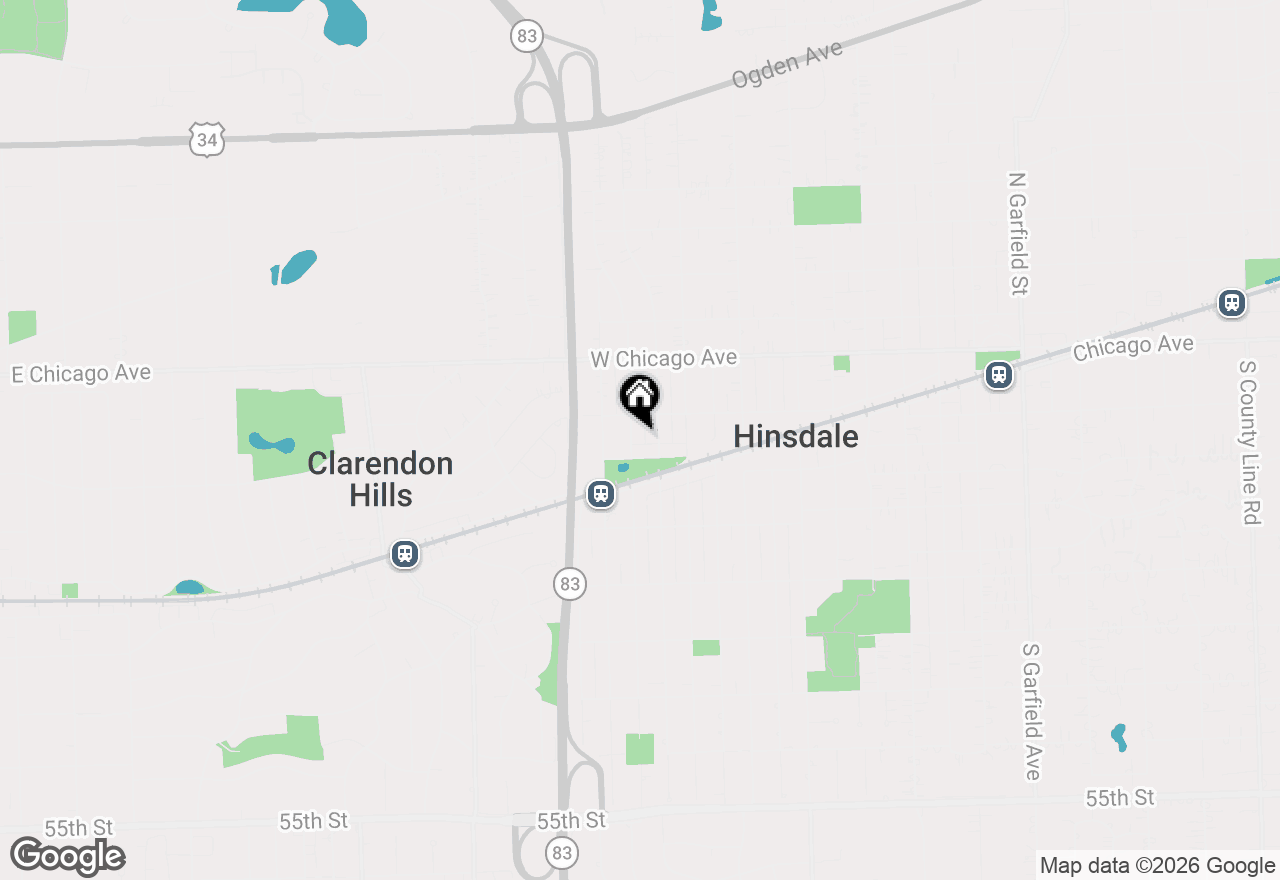 Map of 119 S Quincy Street, Hinsdale, IL 60521
