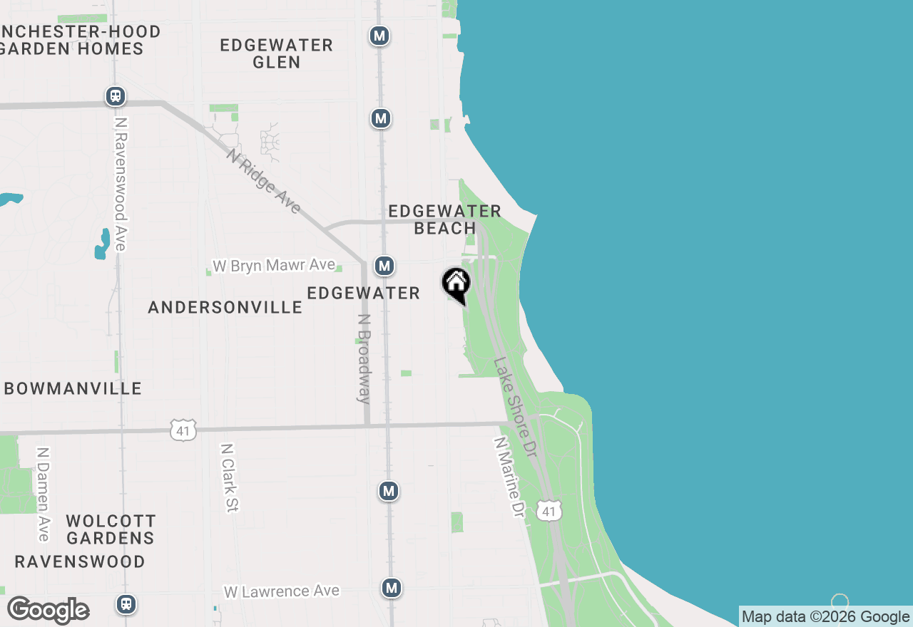 Map of 5445 N Sheridan Road #1815, Chicago, IL 60640