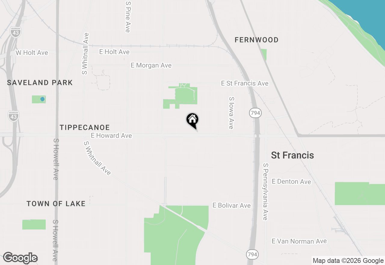 Map of 1518 E Howard Ave, Milwaukee, WI 53207