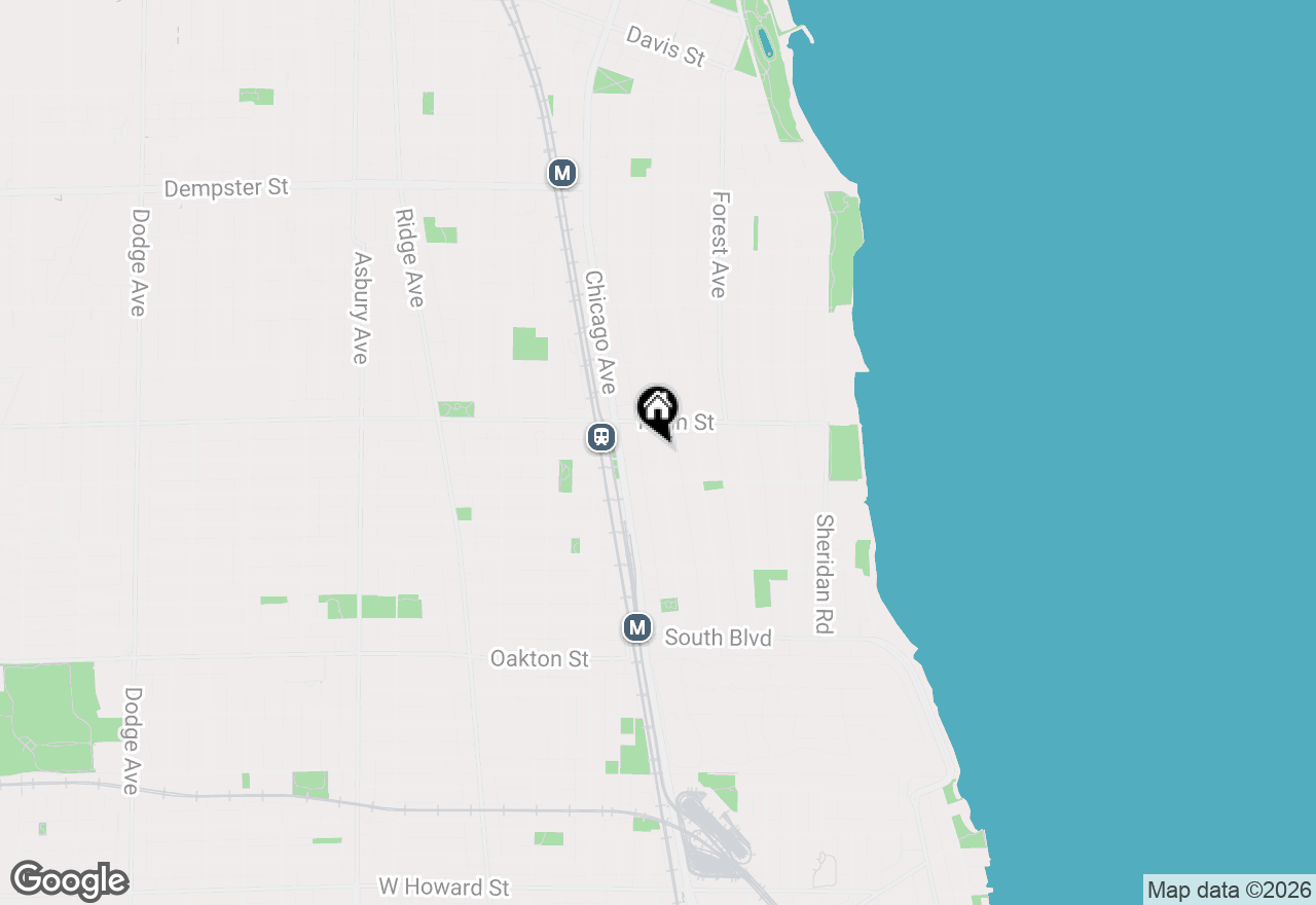 Map of 848 Hinman Avenue #2, Evanston, IL 60202
