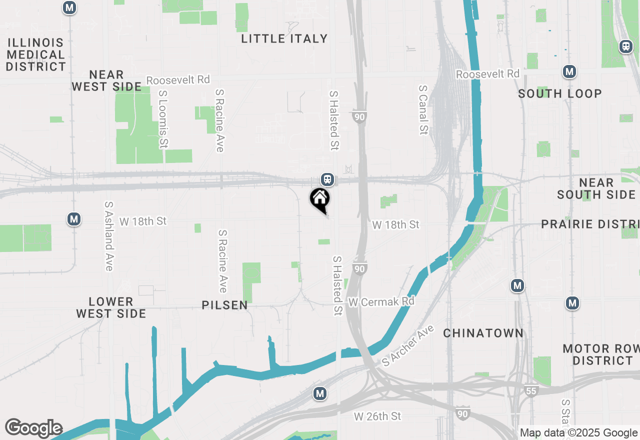 Map of 1801 S Peoria Street #1R, Chicago, IL 60608