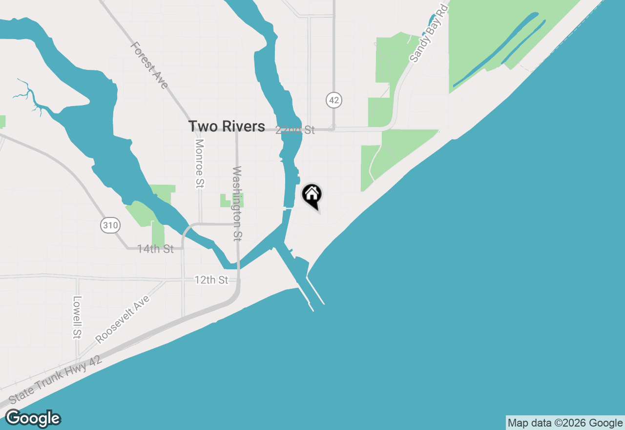 Map of 1611 Jackson St, Two Rivers, WI 54241