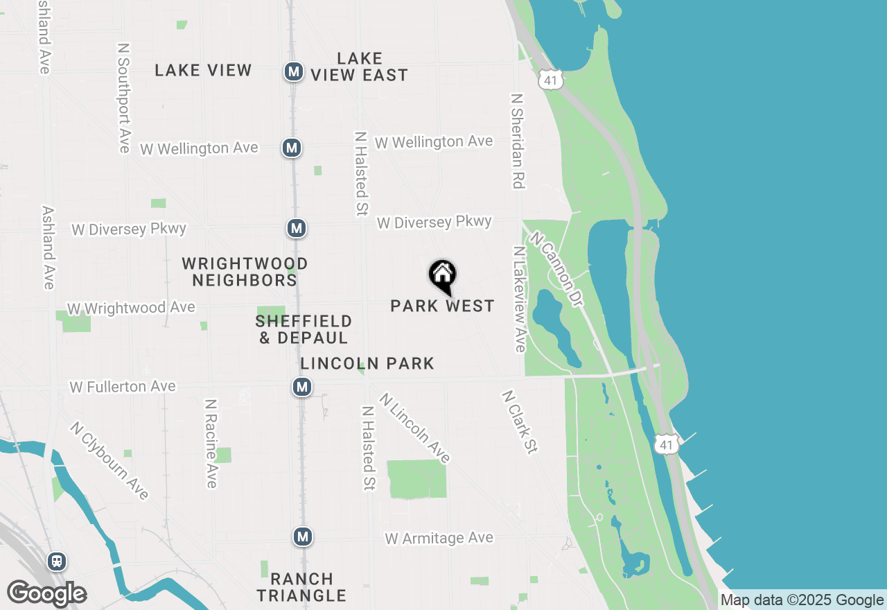 Map of 637 W Wrightwood Avenue #4W, Chicago, IL 60614