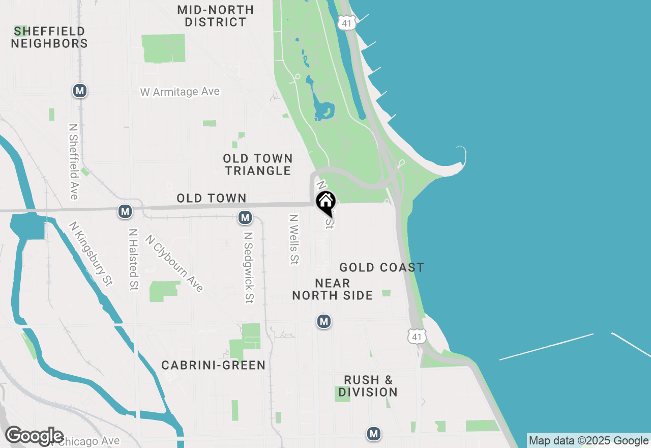 Map of 1555 N Sandburg Terrace #607K, Chicago, IL 60610
