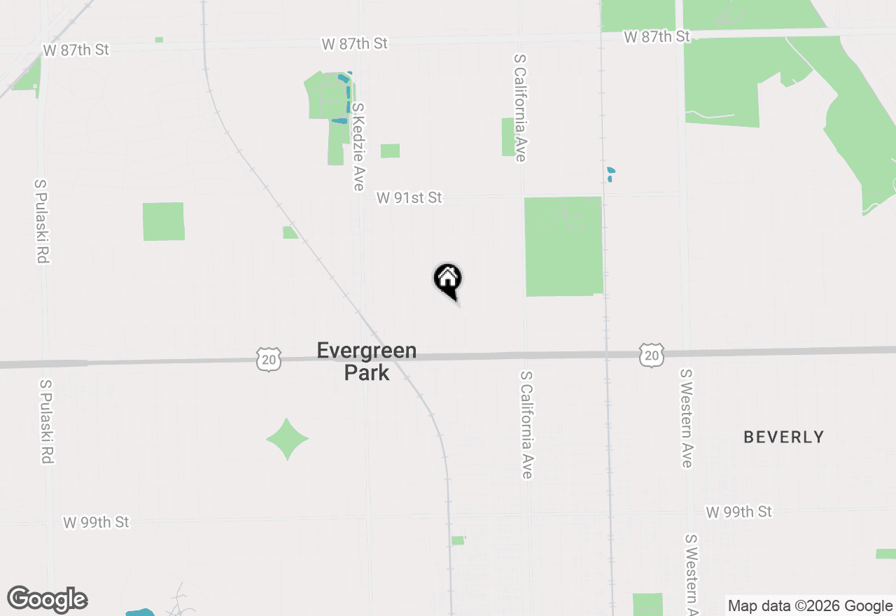 Map of 9349 S Sacramento Avenue, Evergreen Park, IL 60805
