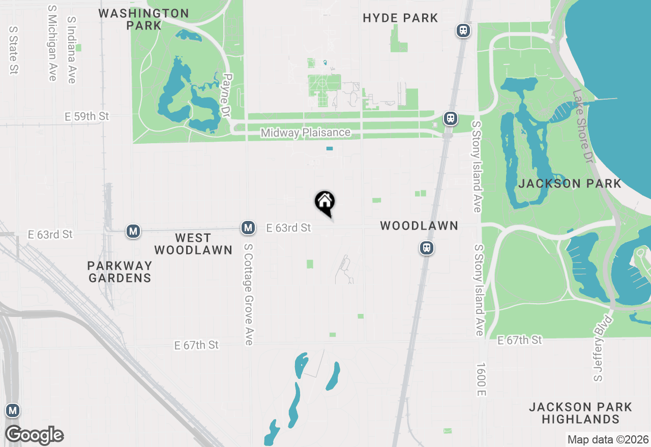 Map of 6242 S Greenwood Avenue #4S, Chicago, IL 60637