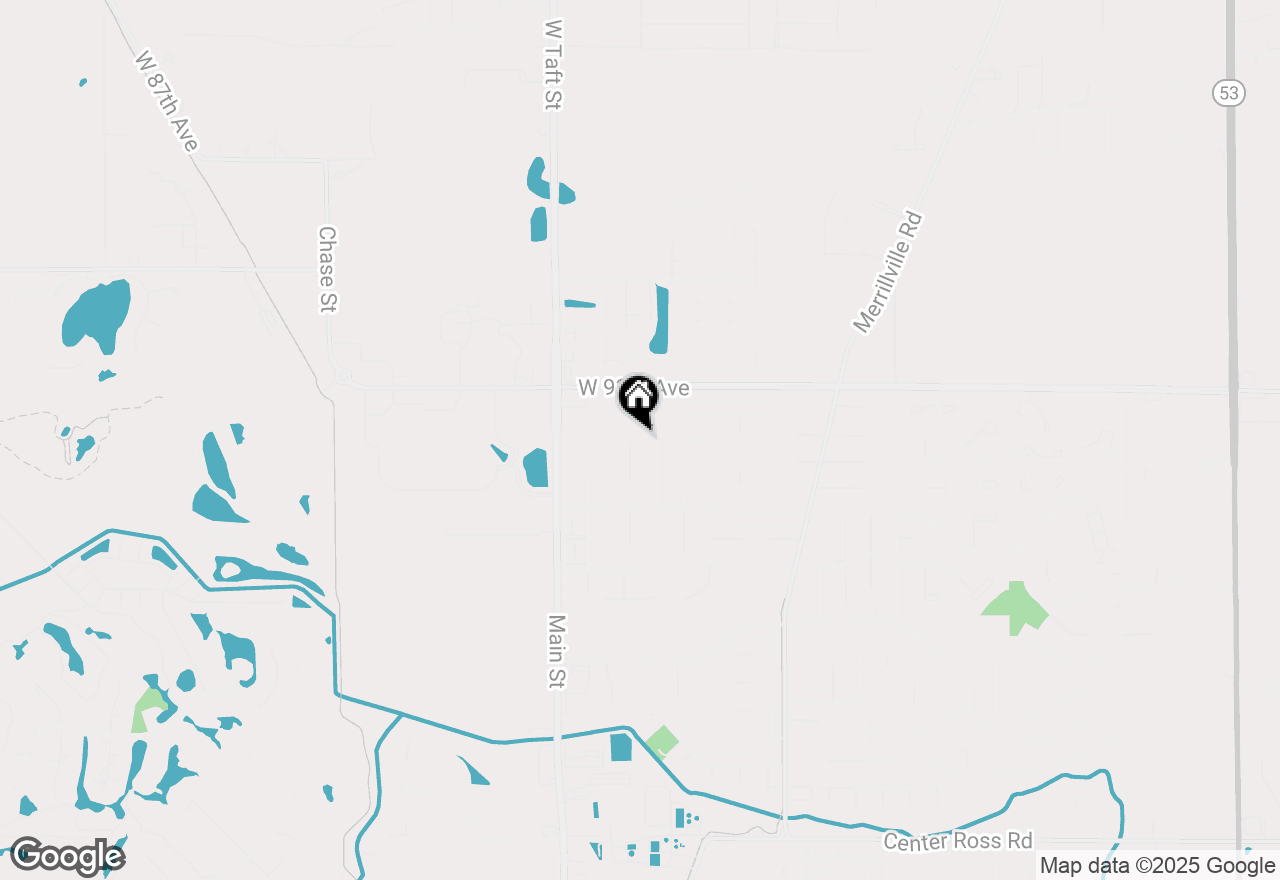 Map of 9383 Roosevelt Street, Crown Point, IN 46307